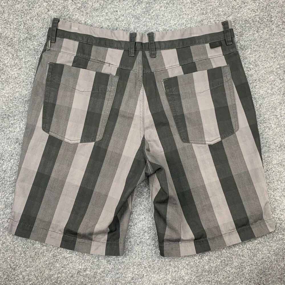 The North Face Narrows Short Mens 34 Gray Striped Stretch Cotton Belt Loops